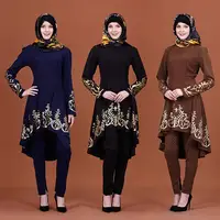 

Wholesale Middle East Muslim Women Solid Color Hot Stamping Fashion Tops for Muslim Girls