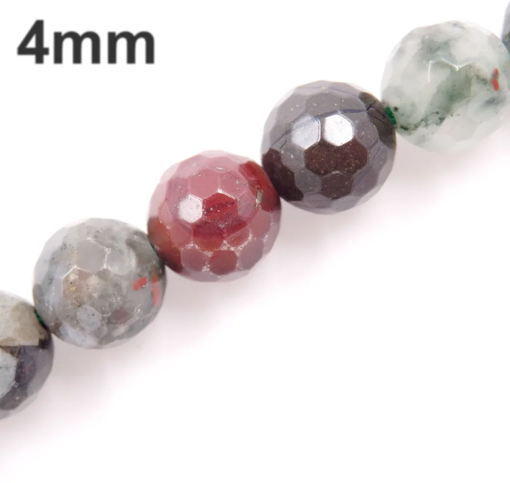 natural faceted African blood jasper gemstone beads 4mm, A grade, semi-precious gemstone beads factory wholesale