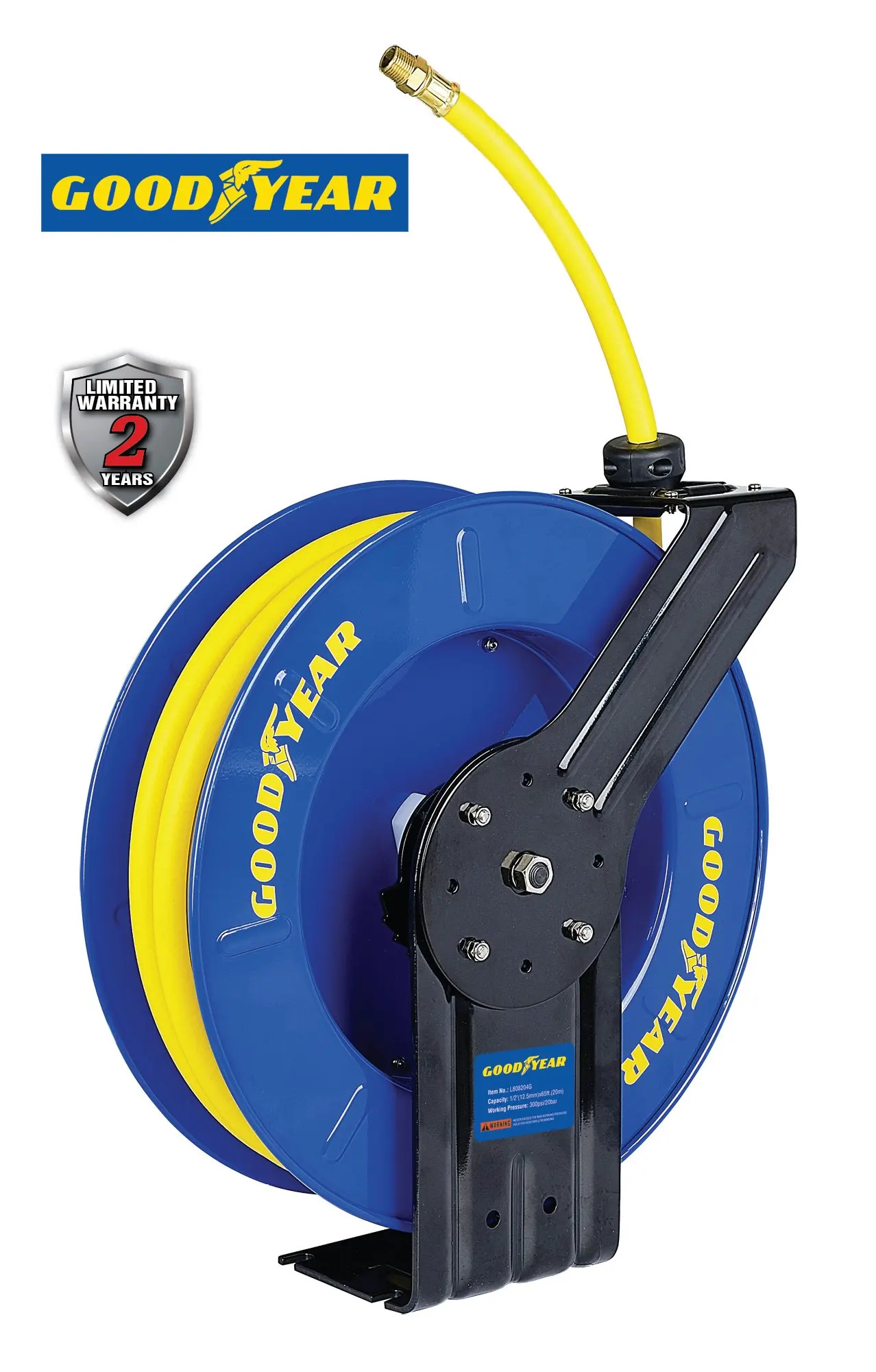 GOODYEAR Steel Retractable Air Compressor/Water Hose Reel 3/8" X 50 ft