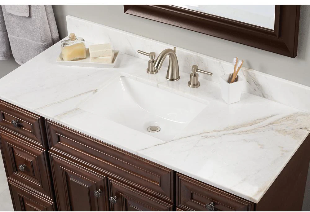 Modern Cheap Prefab White Quartz Bathroom Vanity Top With Sink Buy