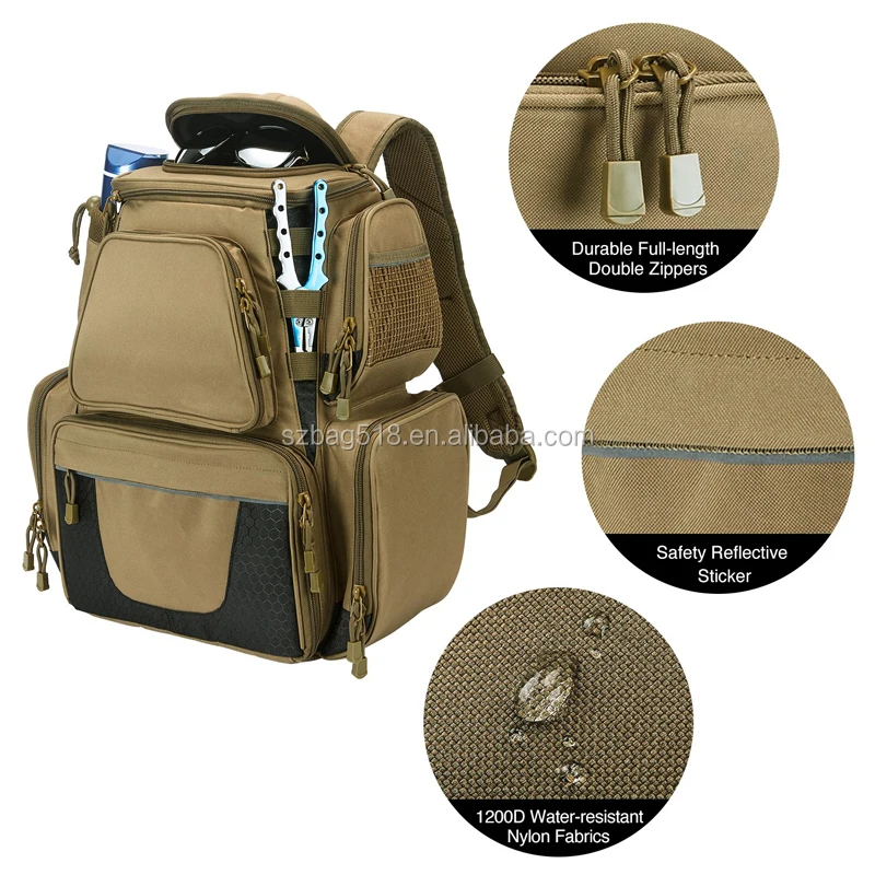 Fishing Tackle Backpack Fishing Bag with Rain Cover