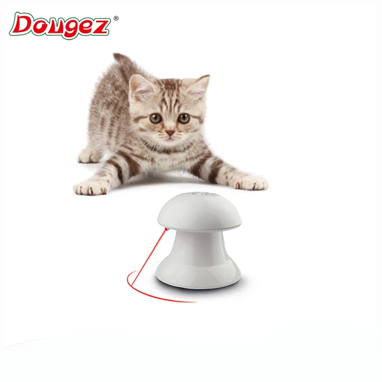 

New design Laser Pointer Cat Toy Interactive Rotating Cat Laser Toys Electronic Pet Laser Toy, White