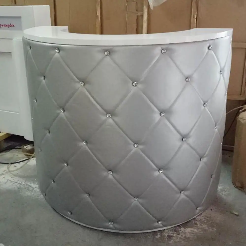 
2018 Three Years Warranty Classic French Style Luxury All Silver Round Reception Desk 