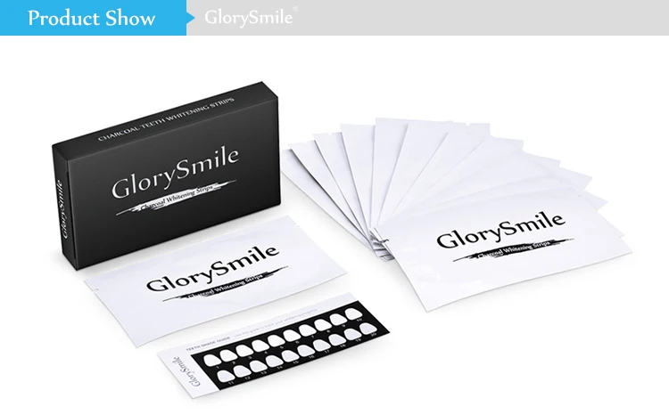 GlorySmile 5D Advanced Coconut Activated Charcoal Teeth Whitening Strips Private Label