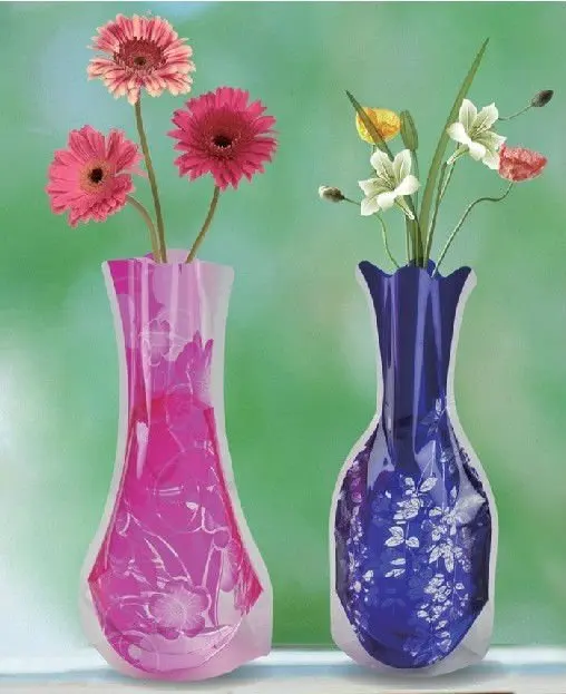 Gift Disposable Plastic Folding Cemetery Flower Vase In Different