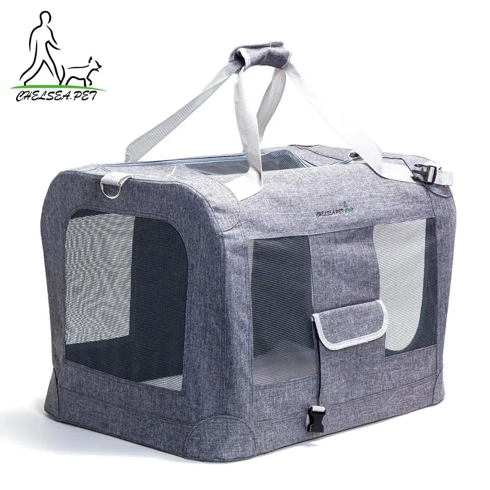 

outdoor travel large Portable Folding pet car Crate Kennel for Dog Cage, Gray;green;beige