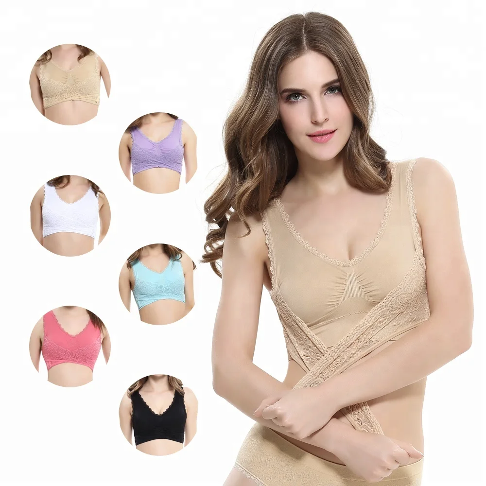 

Small MOQ Comfortable Fabric Woman Lace Sport Fitness Workout Bra, Blue ,purple ,pink black