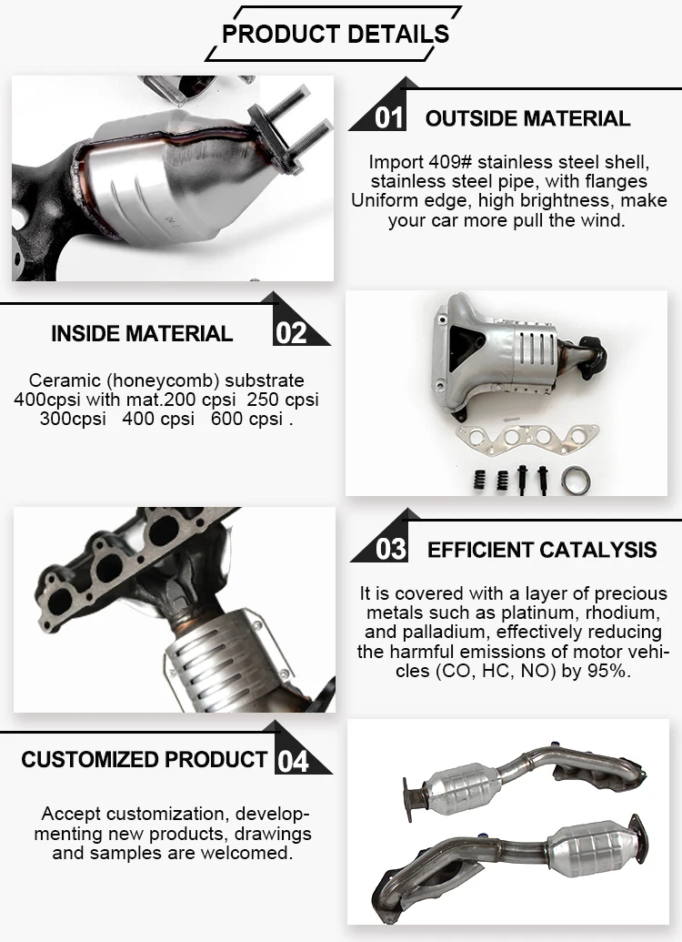 Manifold Catalytic Converter Rear For Honda Accord For Acura Tsx 2.4l
