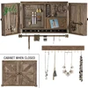 Rustic Wall Mounted Jewelry Organizer with Wooden Barndoor Decor