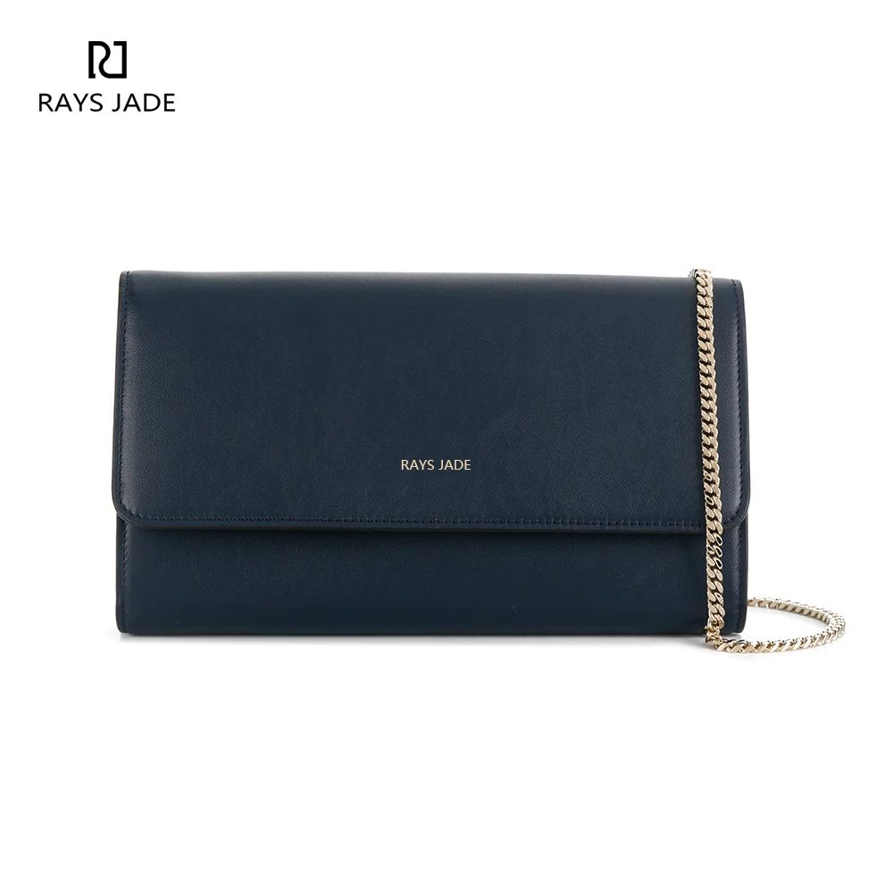 2018 Best selling manufacturer custom evening bag genuine leather clutch for women