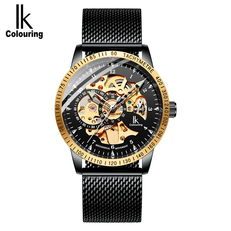 

IK COLOURING 98226G Men's Fashion&Casual Watch Automatic Mechanical Movement High Quality Stainless Steel Band Watch, 13 colors