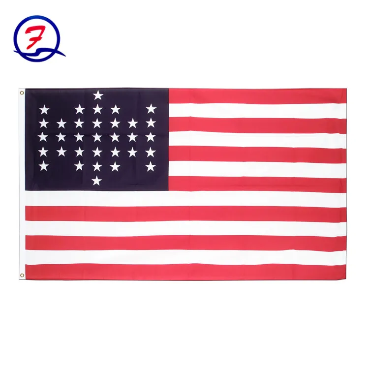 Original 33 stars America super Flag details