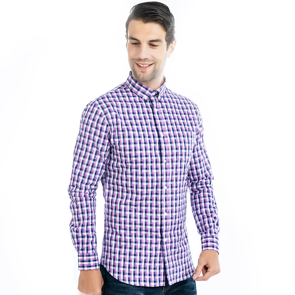 

PLUS SIZE LONG SLEEVE SHIRT FAMOUS BRAND CHECK MEN BUSINESS WHOLESALE DRESS SHIRT, Custom color