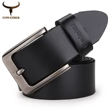 Top-quality men’s thicken genuine cow leather belt for men single pin buckle original factory supply free shipping wholesale