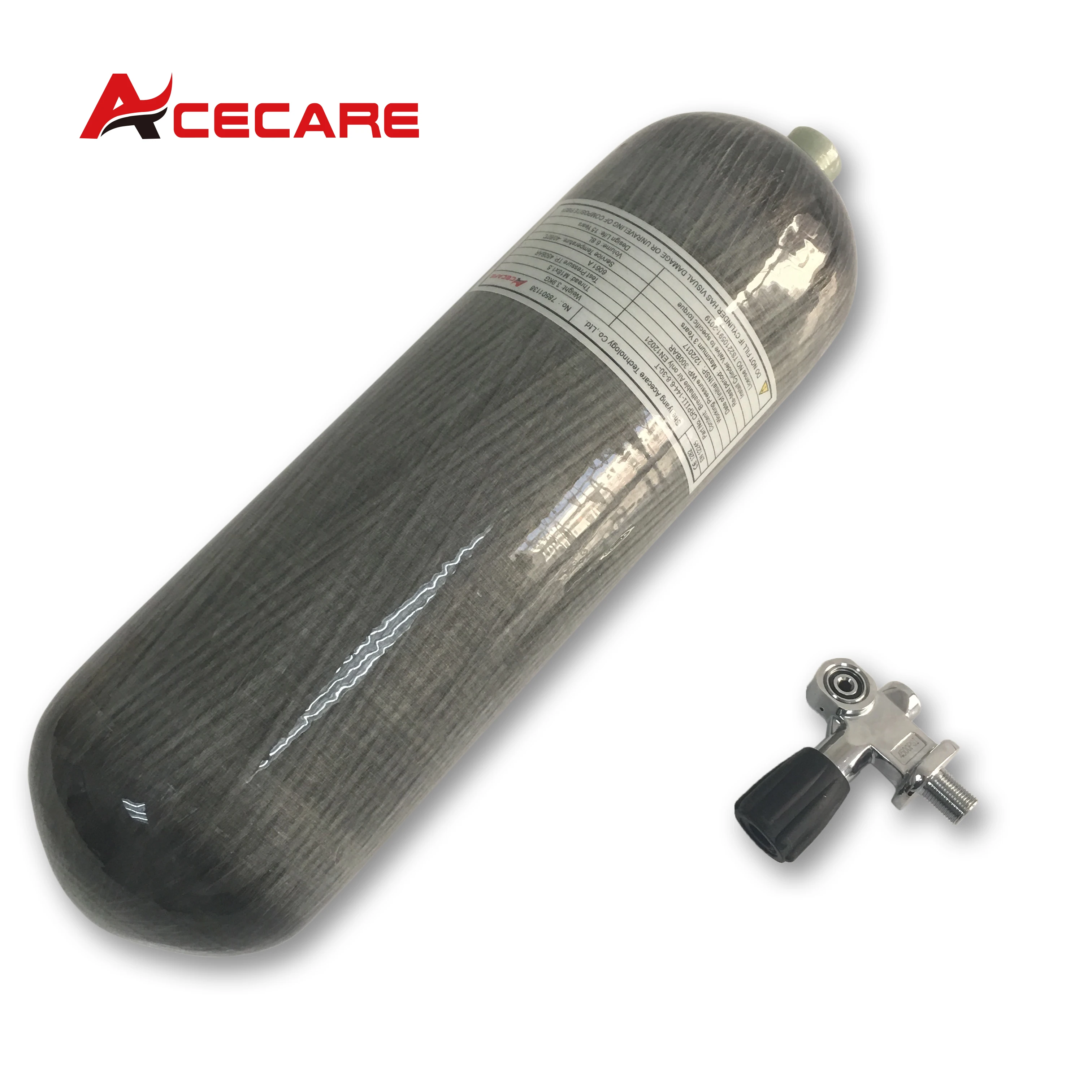 

Acecare hot sale 6.8L 30Mpa CE air compressor high pressure air rifle pcp air receiver tank price with diving valve