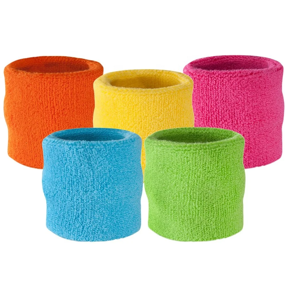 

Cotton Terry Cloth Wrist Sweatband neon colors cloth wristbands, Neon color