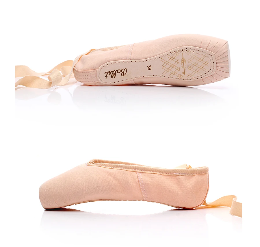 Red satin wholesale leather split sole ballet shoes