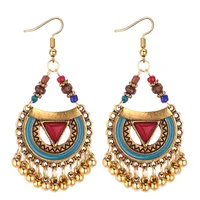 

Wholesale vintage enamel indian tassel jhumka earrings