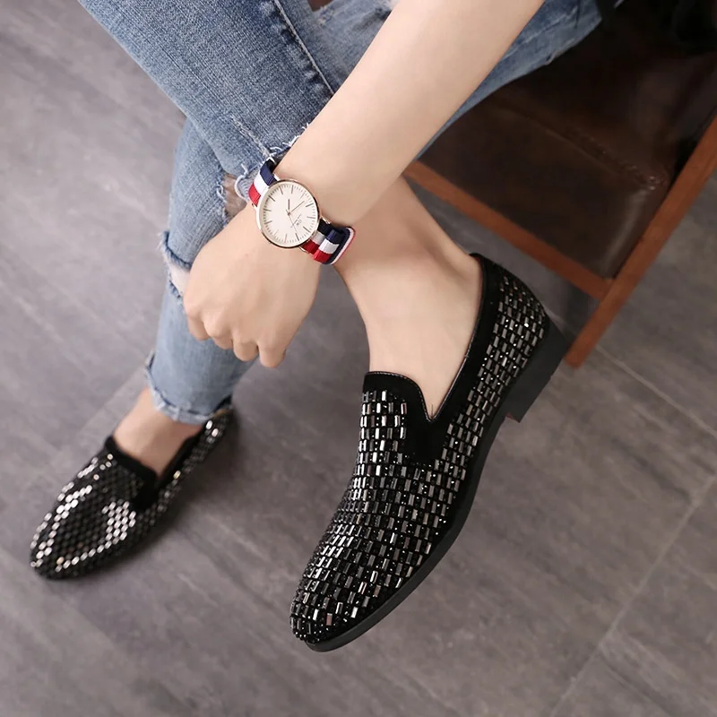 

SS0341 Men gender black shoes 2019 latest stylish men's casual slip on shoes