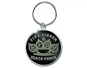 5FDP - Five Finger Death Punch - Knuckle Logo - Metal Key Chain / Keyring