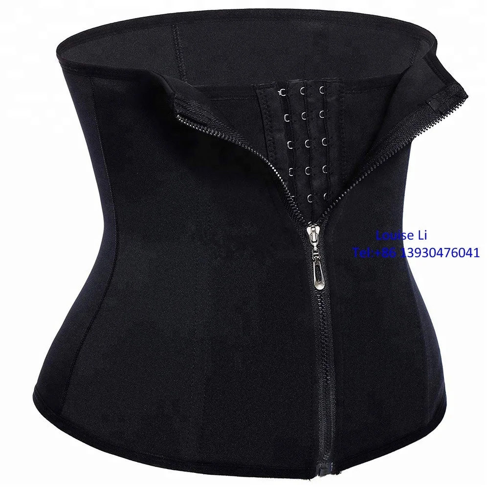 

Waist Trainer Corset for Plus Size Underwear Weight Loss Sport Workout Body Shaper Tummy Fat Burner, Black and skin