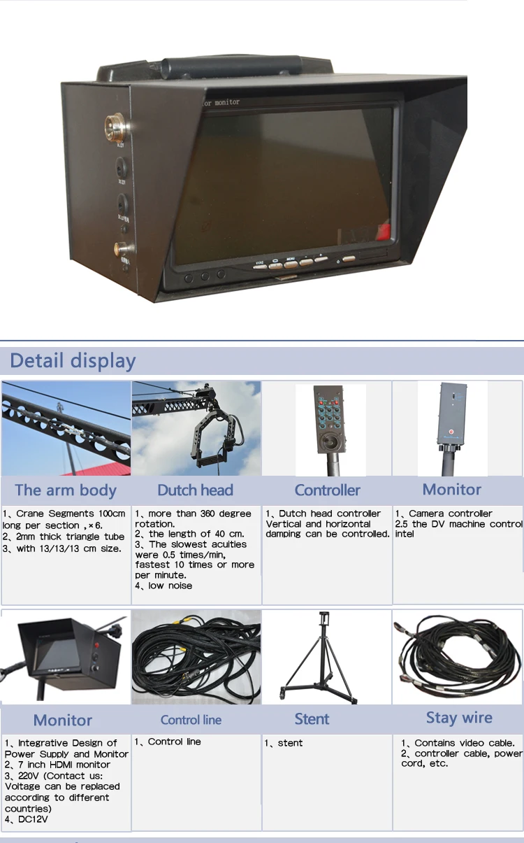 Ideal 6m Jimmy Jib Video Camera Jib Crane For Sale Dv/ex/slr