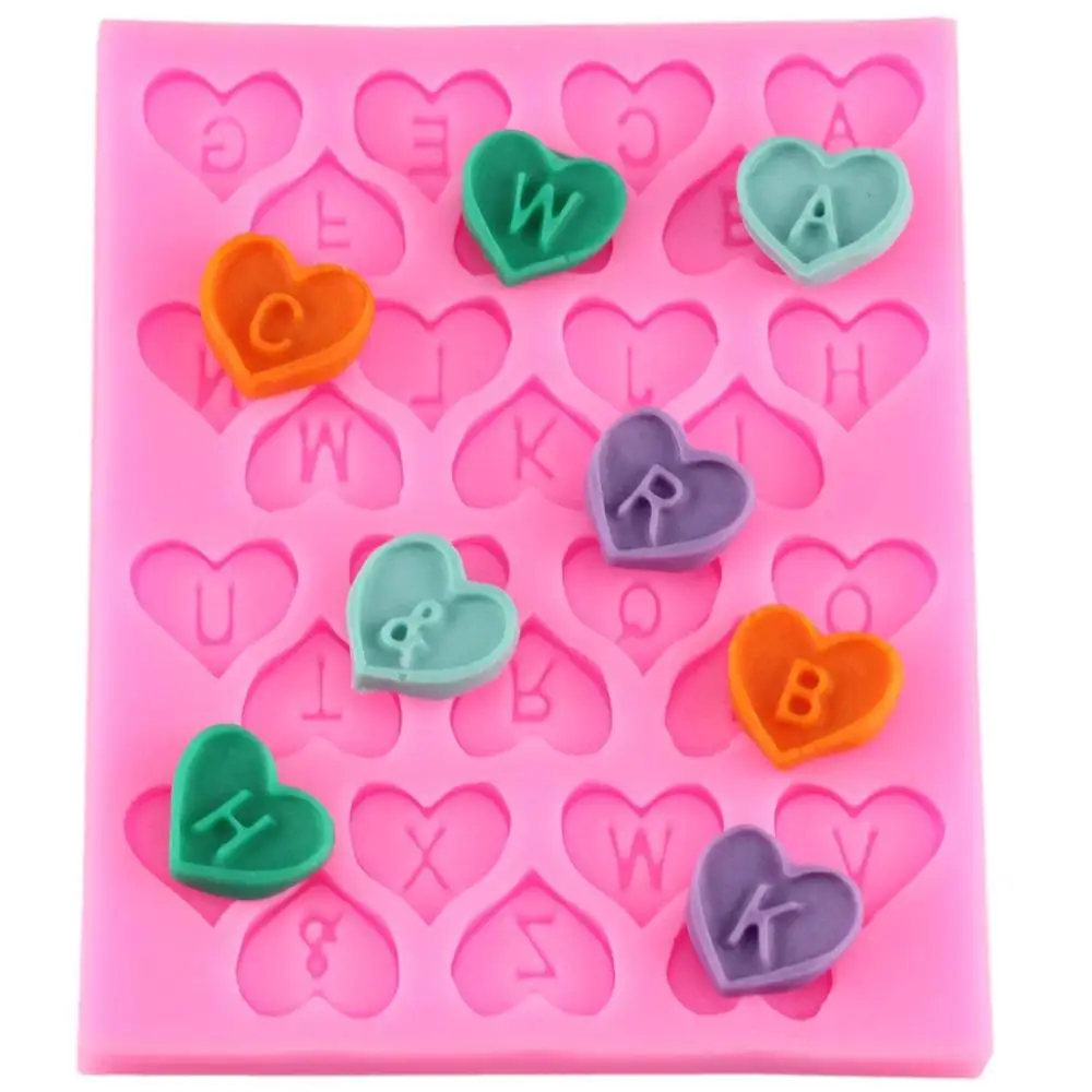 

Heart Chocolate Mould Silicone Letter Mold Cake Decorating Alphabet Fondant Molds