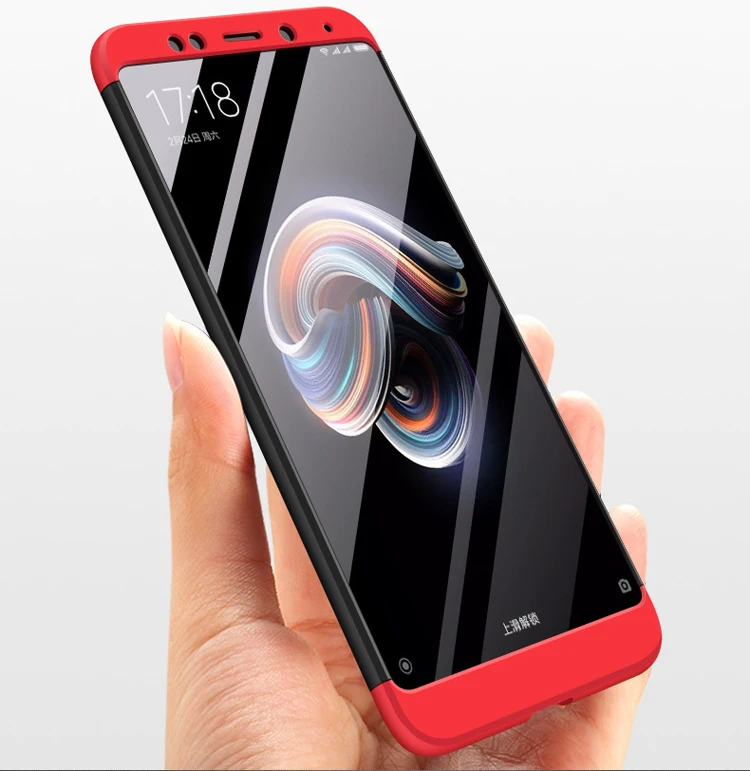 

360 degree hard full cover with tempered glass screen mobile phone case for Xiaomi Redmi Note5 Pro