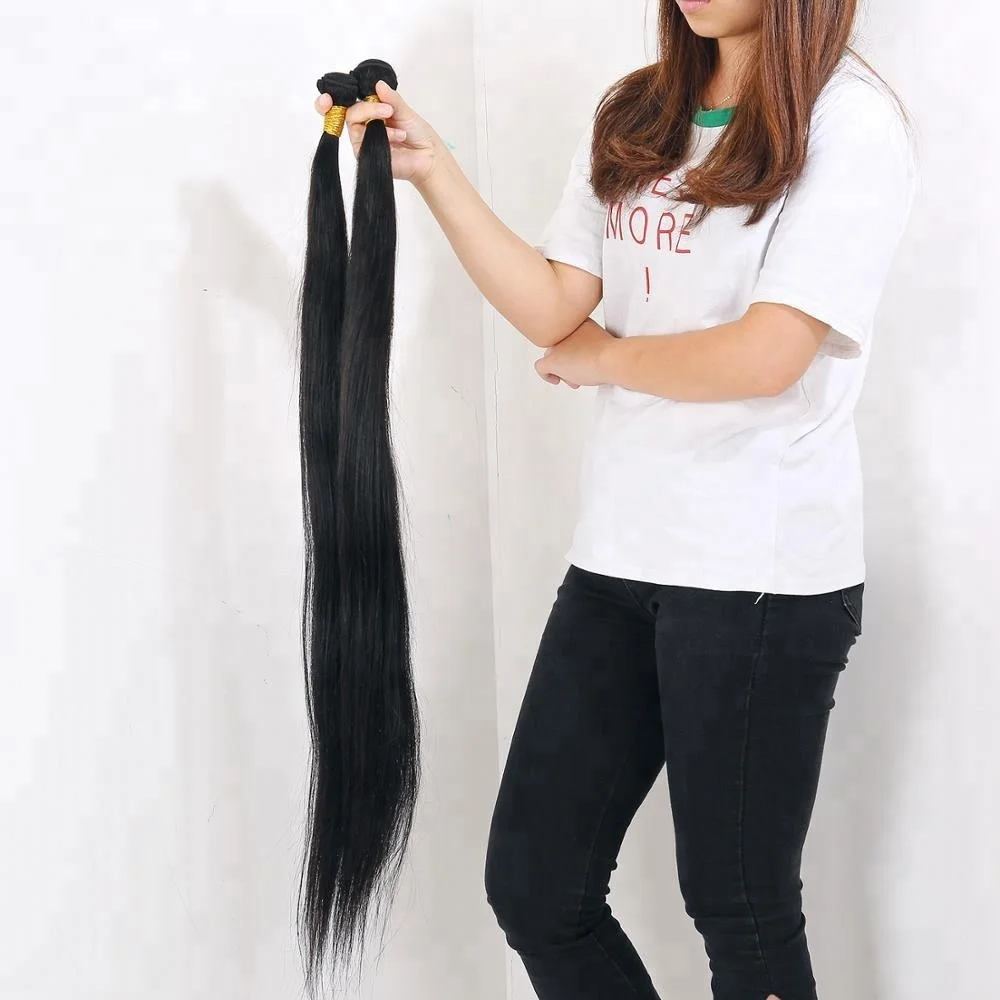 

natural wool human hair styles 60 inch long hair extensions, Natural black #1b