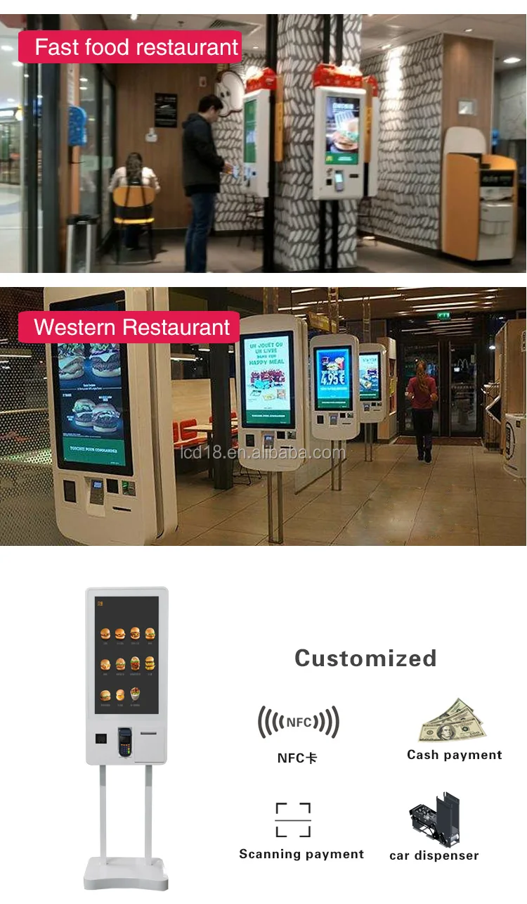 32 Inch Self Service Touch Screen With Bill Payment Kiosk For ...