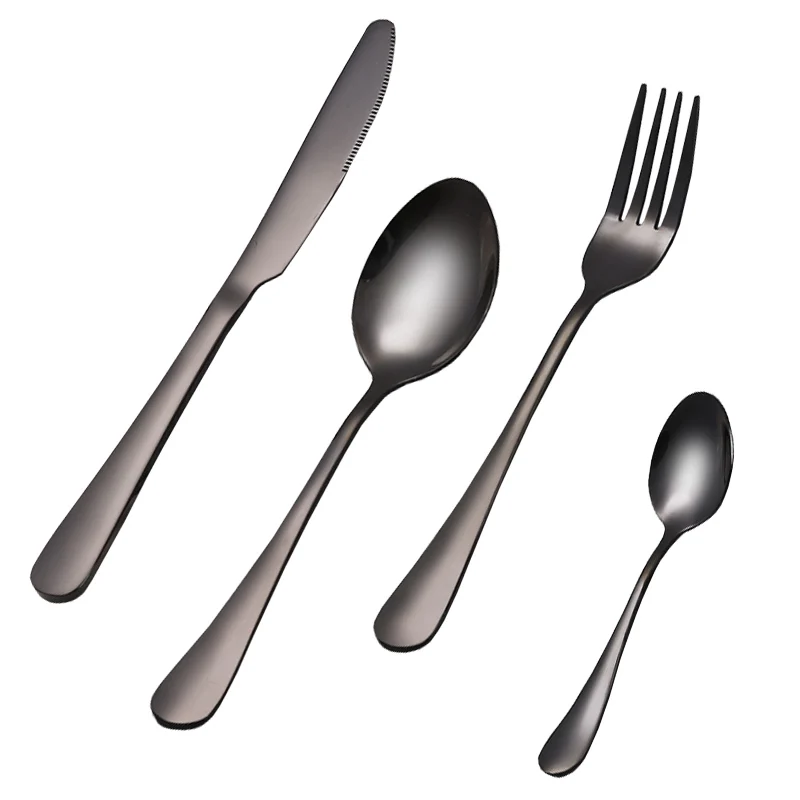 

Stainless Steel Mirror Finish Black Plated Flatware Cutlery Sets