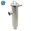 Sanitary stainless steel SS304 clamped Angle Type Filter for food grade fluid equipment