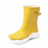High quality side buckle cement water proof brands ladies rubber shoes custom logo rain boots