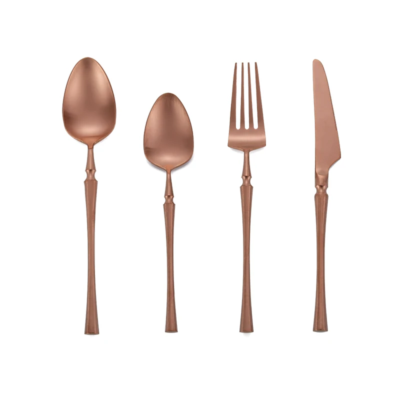 

Quality Products Hotel Matte Color Handle Italian Flatware For Gold Spoons Forks Knives, Gold;sliver;black;rose gold.