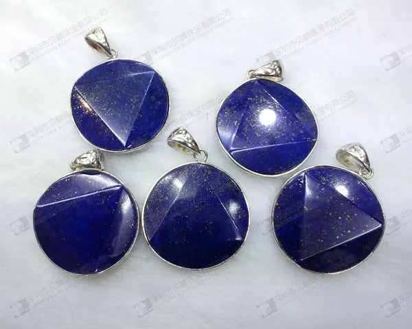 natural semi precious stone lapis David star pendant.jpg