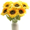 Factory outlet fashion home decorative craft flowers silk head bouquet artificial sunflower
