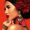 KM Handmade Bohemia Ethnic Tassel Jewelry Long Silk Thread Pendant Earrings Ruby Diamond Woven Tassel Earrings For Women 2018