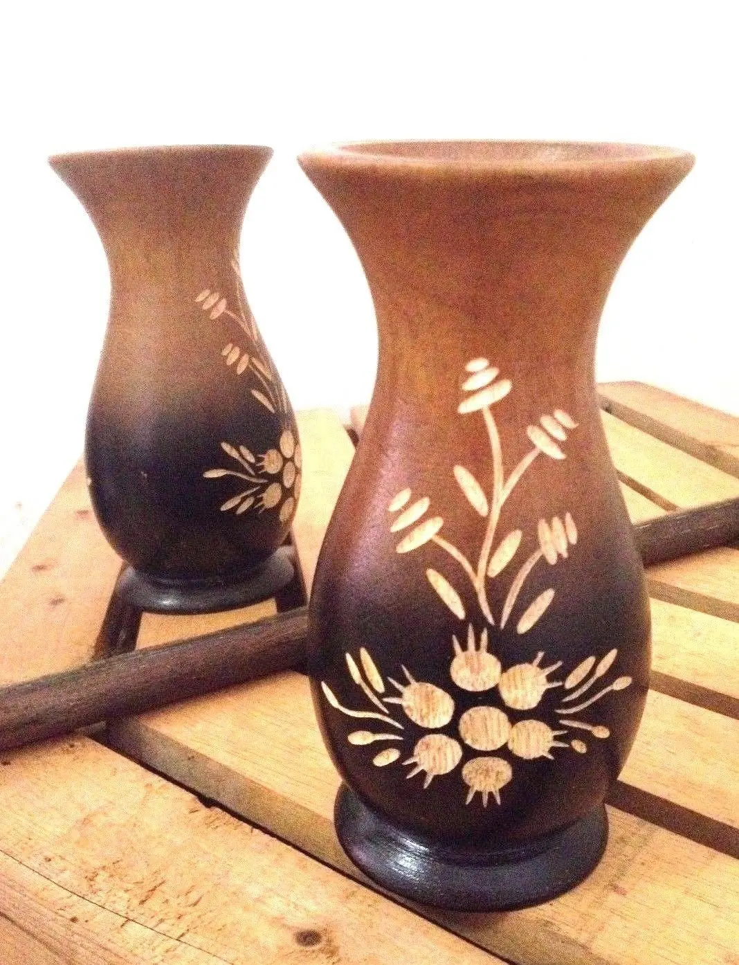 Buy Vase Wooden Mango Size 6 Quot Flower Home Decor Carved Craft