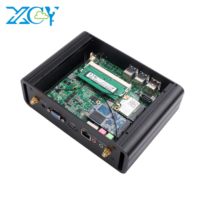 

XCY mini linux embedded pc Win 10 Processor Core I3 7100U DDR3 2.3GHz gaming computer cooling fan pc