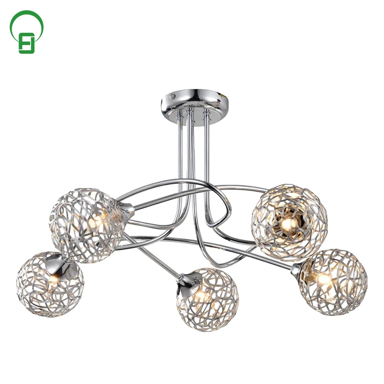 Italy luxurious hanging metal beads chain decorative commercial chandeliers