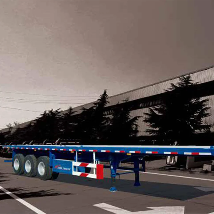 3 Axles 40ton 20ft Low Price Flat Bed Container 40ft Flatbed Semi Trailer