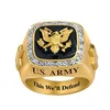 SRR0002 2015 Hot Selling Item CZ Diamond Military Ring US ARMY Stainless Steel Jewelry Ring