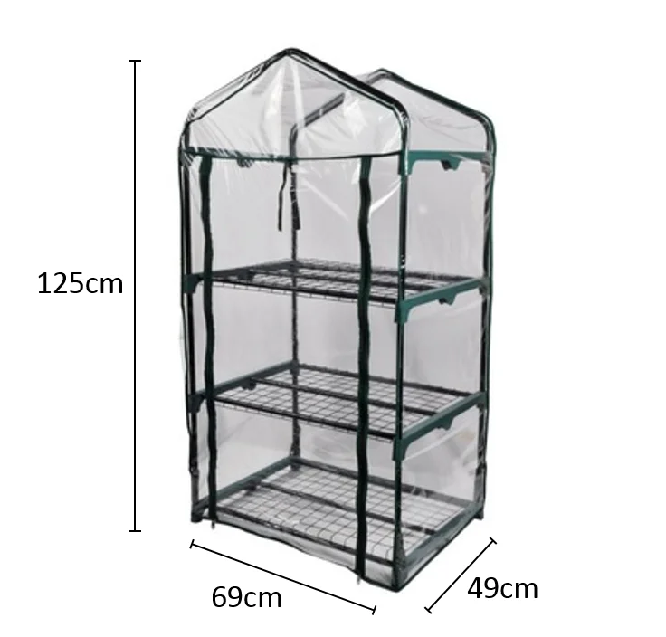 

VERTAK Steel frame & PVC cover of 3-tiers mini garden greenhouse, Available