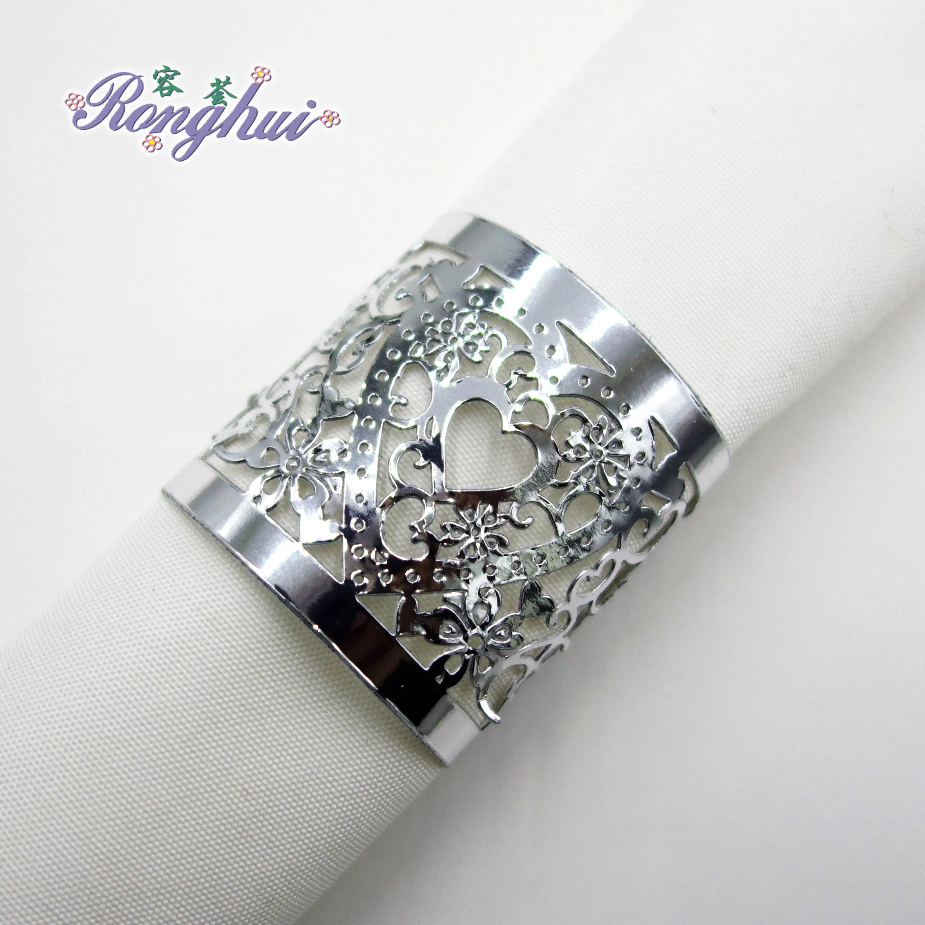 

Wholesale paper laser cut napkin rings dinner table decoration for wedding, Gold