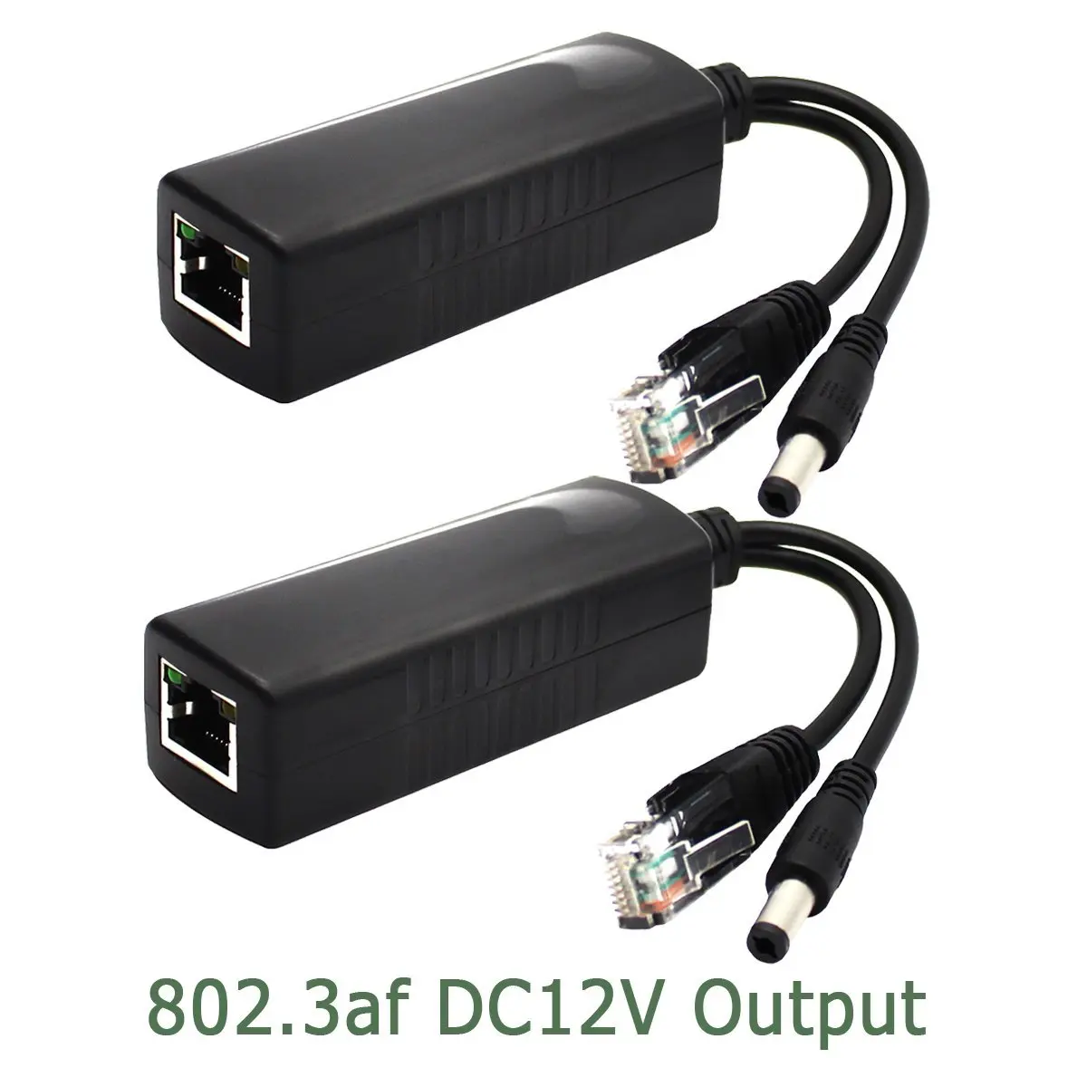 IEEE 802.3af Compliant 10//100Mbps PoE Splitter With 12V output for Surveillance Camera ipolex 2-Pack Active PoE power over ethernet Splitter Adapter 48V to 12V