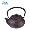0.9L Brown Cast Iron Decorative Small Maple Leaf Teapot for Restaurant