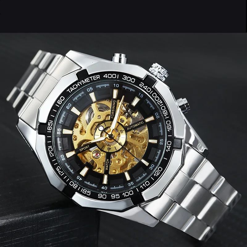 

Online Wholesale Men Skeleton Automatic Mechanical Watches Gold Skeleton Vintage Man Wristwatch Relogio Masculino, 5 colosr are available