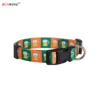 Personalized Beer Pattern Nylon Webbing Dog Collar, with Customize Design in Green and Yellow