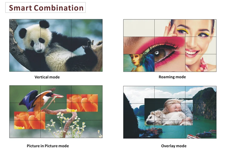 3x1 1x3 LCD Video Wall 46 Inch 5.5mm Bezel 1080P Professional Video Wall Display ZAX-46PJ057P-LED.jpg