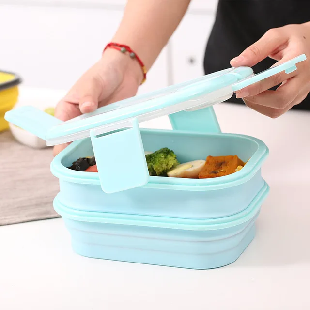 Cheap Folding Portable Silicone Collapsible Container Food Storage with PP Lid